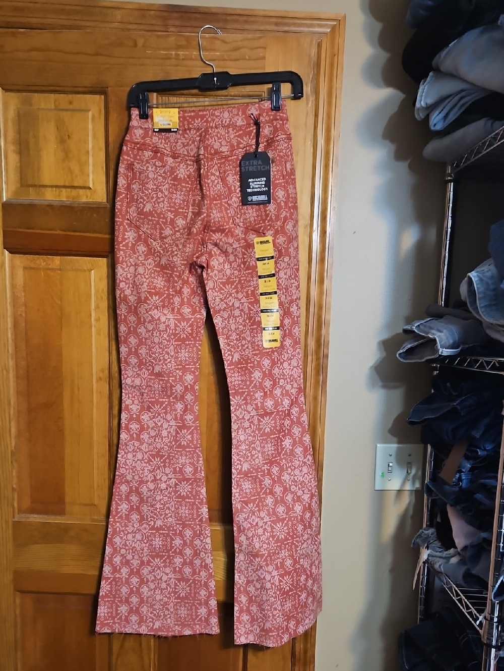NWT Rock & Roll Denim Bargin Button Flare High-Rise Reversible Jeans - Picture 7 of 13